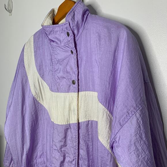 Vintage 80s Northwest Passage women's purple white windbreaker jacket SZ L - Picture 9 of 16